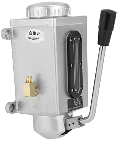 ANKROYU 1 Stück Manuelle Handkurbel Ölpumpe Mit 500 Cc Volumen – 4 Mm Doppelauslassanschlüsse – Schmierapplikator Für Drehmaschinen, Fräsmaschinen, CNC Maschinen, Hochdruck Fett/Ölspender Mit Anschl