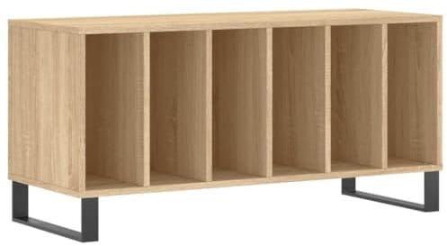 vidaXL Mobile Porta Dischi Rovere Sonoma 100x38x48cm Legno Multistrato