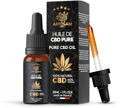 ARTISAM | Huile de CBD PURE H 40% 4000 mg Pressée à Froid | Huile de Graines de chanvre | Formule Premium Fabriquée en France | Sommeil Puissant | cdb Hemp Oil herbe puff infusion Tisane hhc 10 ml