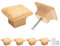 Misuyue Square Wooden Drawer Knobs (4 Pack) - Natural Wooden Door Handles/Cabinet Door Knobs - Wardrobe Door Knob with Screws - 3.5cm/1.37 Inches Wooden Handles - Door Knobs for Cupboards