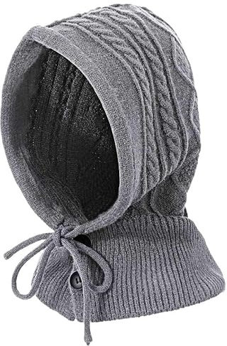 TAGVO Sturmhaube Stricken Gesichtsmaske, Balaclava Winter Nackenwärmer Winddicht, Mütze Schal 2 in 1, Winter Strickmütze Mütze Skimaske Winddichter Hut für Männer und Frauen