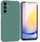 ARRYNN Custodia per Samsung Galaxy A25 5G (6,5) Cover + Pellicola Protettiva Vetro Temperato,Liquid Silicone TPU Case Cover per Samsung Galaxy A25 5G - Verde Scuro