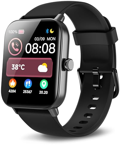 Smartwatch für Herren, Bluetooth und Alexa, 4,6 cm (1,8 Zoll) Smartwatch für Herren, SpO2/Herzfrequenz/Schlaf, Kalorienzähler, Schritte, Entfernung, 100 Sportmodi, IP68, Geschenk für Herren, für