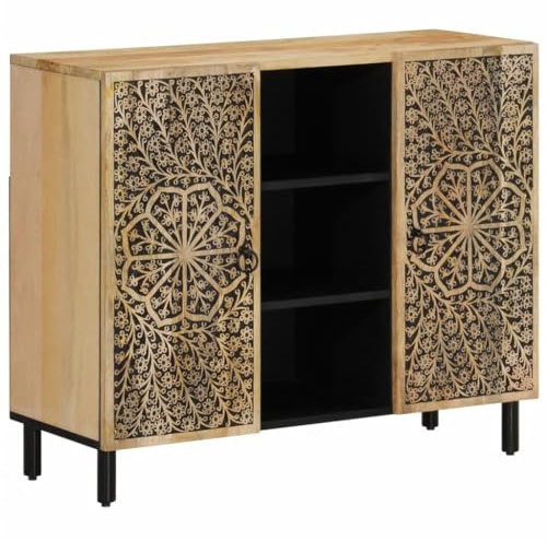 vidaXL Beistellschrank 90x33x75 cm Massivholz Mango