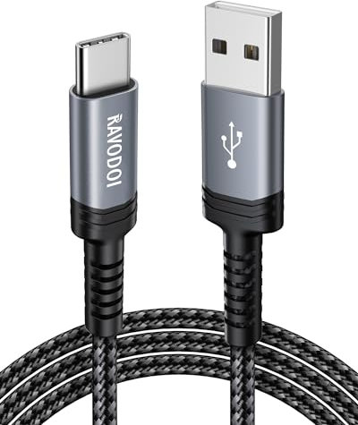 Braided USB C Fast Charger Cable 2M, USB to USB Type C - Fast Charging for Samsung Galaxy S20-S24, S10FE, S9+, Note 20, A21s, A20e, A51, A71, PS5, Switch, Google Pixel