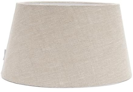 Riviera Maison Lampenschirm groß Beige für Steh- oder Tischleuchte 45 cm Lampenschirm handgefertigt aus Leinen - Linen Taper Lampshade - (ØxH) 45x25