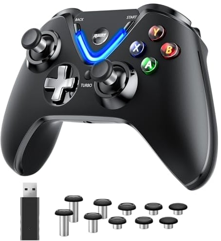 RALAN Wireless Controller mit Paddles für Xbox One S/X, Xbox Series S/X, Windows PC, 2.4G Wireless Adapter mit 3.8mm Kopfhörerbuchse, ALPS Joystick, Hall Effect Sensing Trigger