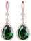 Linawe Emerald Lime Green Earrings for Women, Imitation Diamond Rhinestone Cubic Zirconia Crystal Dangle Earrings Rose Gold, Teardrop Birthstone Drop Earrings, Wedding Jewellery Set