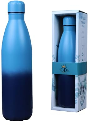 Botella Aislante 750ml, Botella de Agua de Acero Inoxidable Hermética Frio y Calor 12 Horas, Doble Pared Sin BPA, Reutilizable, para Deporte, Gimnasio, Escuela (5, 750ml)