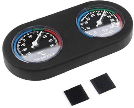 SG Store Reptile Thermometer Hygrometer 2 in 1 Mini Round Shape Dual Dial Thermometer and Humidity Gauge for Terrarium Lizard Spider Chameleon Pet