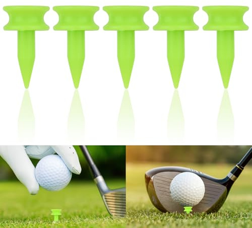 Weysoo Golf Tees Plastic, 100pcs Green Castle Golf Tees, 25mm Small Castle Tees, Highly Visible Bright Colors, Durable Winter Golf Tees