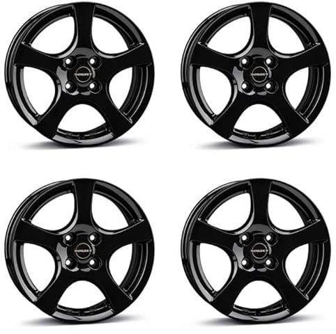 4x Borbet Felgen F 6x15 ET35 4x100 black glossy kompatibel mit Dacia Dokker Lodgy Logan Sandero Spring