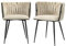 Moderner Esszimmerstuhl, Sessel, Samt Esszimmerstuhl Set mit schwarzen Metallbeinen, elegantes handgewebtes Design und weiches Kissen für Esszimmer, Wohnzimmer und Schlafzimmer (2er Set) (Beige)