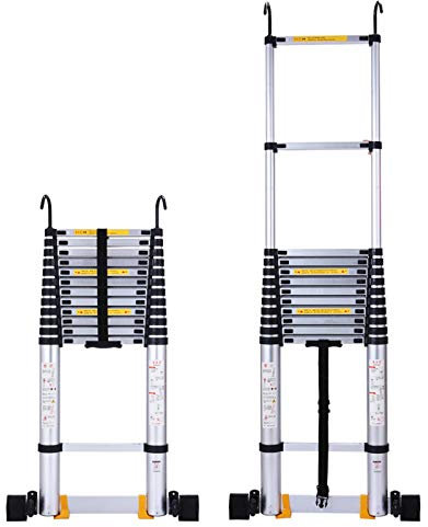 Telescopic Ladder 20 ft Extension Aluminum E Ladders with Hooks for Multi Purpose Use