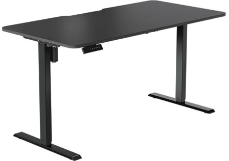LeetDesk Entry Gaming Tisch – Elektrisch höhenverstellbarer Gaming Schreibtisch und PC Tisch – Ergonomischer Gaming Desk für Gamer – Schwarz, 140 x 70 cm - Gamingtisch
