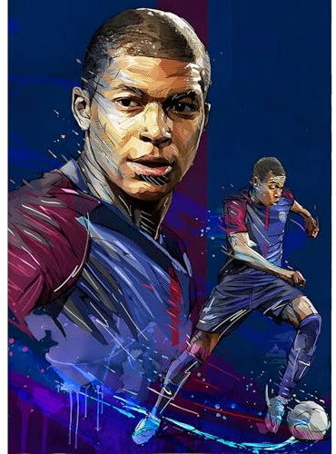 QINRUBB DIY Fußball Diamond Painting Erwachsene, 5D Athleten Diamant Painting Bilder Anfänger, Runder Vollbohrer Diamanten Malerei Stickerei Kreuzstich Geschenke Home Wand Dekor 30x40cm