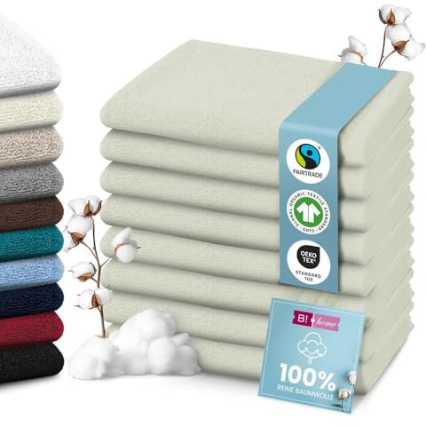 8er Set Premium Handtücher [100% Baumwolle] 50x100 cm, hellgrün/Handtücher Weich, Saugstark & Pflegeleicht/Handtuch Perfekt für Bad, Gym & Reisen