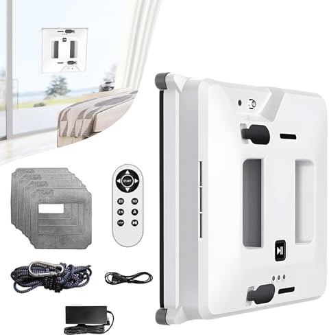 AXGCAA Electric Window Cleaner Robot, 80W Smart Window Cleaning Robot with Dual Water Spray, 3 Path Modes, Window Glass Vacuum Robot with Remote Control, for Indoor and Outdoor Windows Mirror