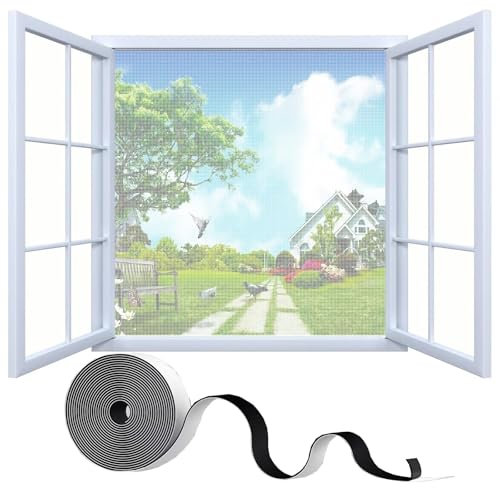 Bianco rete zanzariera per finestre,W70 x H185cm Zanzariera antizanzare,zanzariera lavabile e traspirante,riutilizzabile,per ante scorrevoli,finestre ad anta singola/doppia