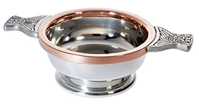 Pewter and Copper Quaichs Whisky Tasting Bowl Loving Cup Burns Night (Standard with Engraving)