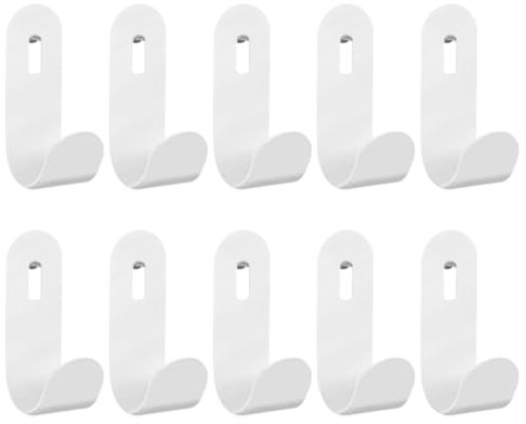 MUWINC Pegboard Hooks - 10 PCS Tool Hooks, Pegboard Accessories, for Tool Room, Kitchen, Workbench, Etc.(White, J-Shape)