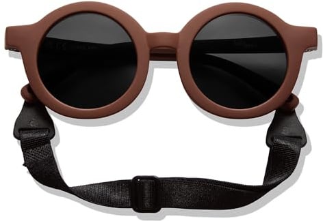 BABYMOCS Baby Sonnenbrille 0-1,5 Jahre BIOPLASTIK & POLARISIERT I Runde Sonnenbrille Baby Jungen & Mädchen BPA-frei I 100% UV SCHUTZ I Mit Band & biegsam I Schwedisches Design Sonnenbrillen Kleinkind