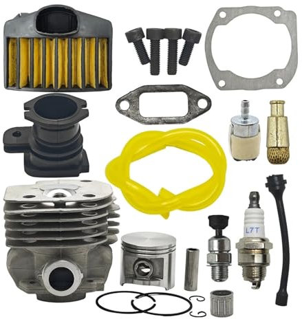 BEUAOCK 50mm Cylinder Piston Kit Air Filter Intake Manifold Compatible With Husqvarna 372 371 365 362 Chainsaw Spare Part 503939372 503814502