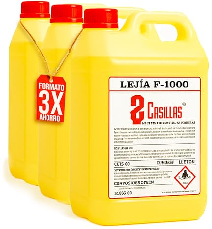 Lejia Profesional 5L Desinfectante Superficies Hogar Baño Cocina Azulejos Suelos Pack Ahorro 3 Garrafas Limpieza Total Antibacteriana Higienizante Elimina Olores Fungicida Sin Restos Cloro