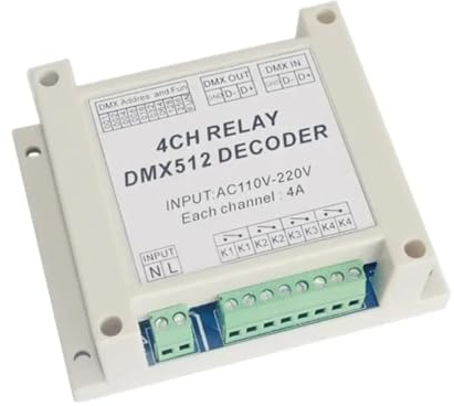 1 pezzo di ingresso AC110-220V DMX-RELAY-4CH 4 canali Dmx512 relè LED dimmer controller decoder for strisce