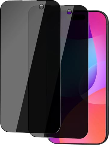 ICESPRING für Panzerglas für iPhone 16e Blickschutz, 2 Stück Anti-Spy Panzerfolie 9H Härte Sichtschutzfolie für Apple iPhone 16e Folie