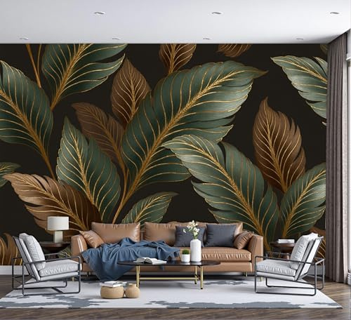 Papier Peint Soie Panoramique Peinture Jungle De La Ligne 350X260Cm Poster Geant Mural 3D,Tapisserie Photo Peinture Murale,Papier Peint Jungle Moderne Fresque Pour Salon Chambre Toile Fond Tv