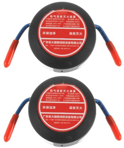 Kichvoe Lot de 2 Autocollants extincteurs aérosol pour véhicules - Auto-activables, 10 g, adhésif Dos, pour Voiture, Moteur, Garage ou Bureau.