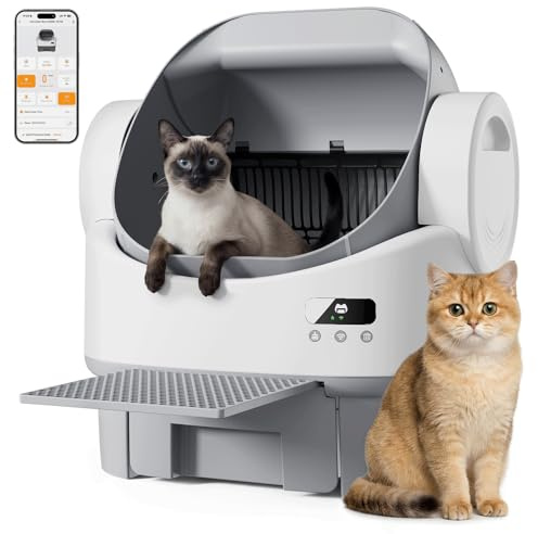 JUMMICO Lettiera Gatto Autopulente | 6 Sensori di Sicurezza | Design XXL Semi-Aperto | Controllo APP | Lettiera Autopulente Per Gatti con Pedana | Funzionamento silenzioso