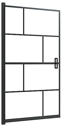 Box doccia ESG, 80 x 140 cm, nero, con profilo in alluminio, vetro di sicurezza, box doccia, porta scorrevole, porta a battente, paraspruzzi per bagno