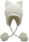 Bellady Winter Nette Katze Ohren Strickmütze Ohr Klappe Häkeln Beanie Hut, Weiss/opulenter Garten, Einheitsgröße-M