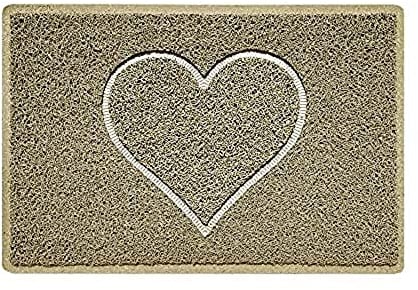 Nicoman Herz Geprägt Fußmatte-(Geeignet für Innen- und Schützen Außen), Klein (60x40cm), Beige