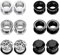 Longbeauty 6 Paar / 12 Stk Edelstahl Schwarze&Silbere Fleish Tunnel Plugs mit Edelsteinen Piercing Schmuck (10mm)