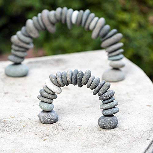 Mini arco de piedra, roca, escultura de Cairn, decoración de jardín, zen, piedra de pila