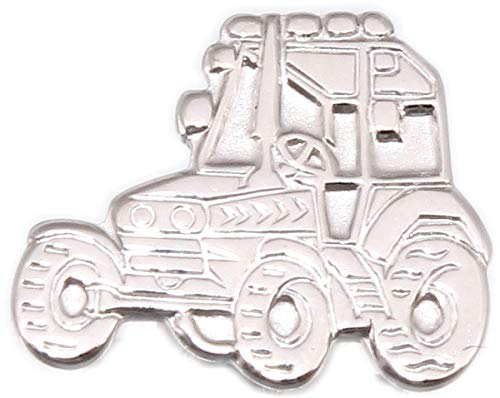 Ohrring Traktor Gold weiß rhodiniert 333 Bulldog Stecker Ohrstecker Single