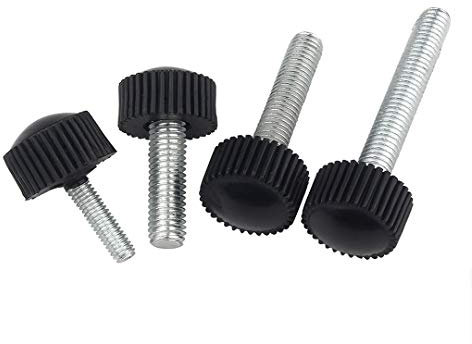 BOZONLI M4*25 Außengewinde Klemmknopf Schwarz Kunststoff Handknob Rundkopf Rändelschraube