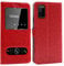 CEKA TECH Coque pour Samsung Galaxy S20 FE (6,5 Pouces), Etui Housse avec FENETRES, Pochette Magnétique pour (Samsung S20 FE) - Rouge