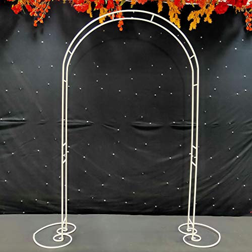 Arche De Mariage, Arche De Rose en Métal 2.3M Toile De Fond Décorative Arche De Cadre De Fleur pour La Décoration De Fête De Mariage De Jardin (Blanc)