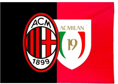 AC Milan Bandiera Ufficiale 19° Scudetto 21-22, Campioni d'Italia, 100x140cm, rosso/nero