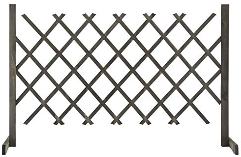 Gartenzaun Rankhilfe Erweiterbar Rankgitter Holzzaun Pflanzengitter zusammenfaltbar verstellbar Rankzaun Grau 120x90 cm Massivholz Tanne