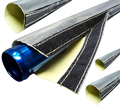 5m Alu-Kevlar Klett Hitzeschutzschlauch ID-Ø 80mm Klettverschluss | VIELE LÄNGEN & GRÖSSEN 10-210mm | UV-stabil & flexibel| Aluminium Aramid Schlauch Isolierschlauch Kälteschutzschlauch | PREMIUM