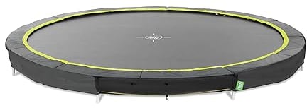 EXIT TOYS Silhouette Sports Bodentrampolin - ø366cm - Rundes Inground Gartentrampolin Outdoor - für Personen ab 14 Jahren - Mit Fußschutzsystem - Sicherer Einstieg - Gute Sprungkraft - Schwarz…
