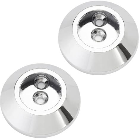 SOTECH 1 Paar (2 Stück) Schrankstangenlager konisch verchromt | für runde Schrankstangen mit Ø 25 mm Schrankrohrlager Kleiderstangenträger Schrankstangenträger