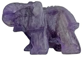 Figuras de Elefantes de Cristal, elefante Natural Tallado, Figuras de Cristal de Elefante, elefantes Decoración para el hogar (Amatista)