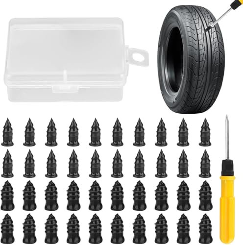 Linkstyle 40PCSTyre Repair Screws Kit, Tubeless Puncture Plug Screws for Car Bike Motorcycle with Storage Box