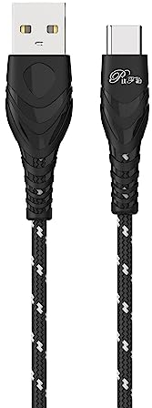 PIXFAB USB C Charging Cable For Doro 8100/8200 / 8050/8080 / 8035, [Type C] Fast Charging Cable [Nylon Braided], USB A – Type C Charger Cable 3M - Black